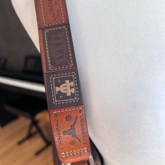 Texas Longhorns Fossil Brown Shoulder Bag with Suede Texture - Picture 10 of 11